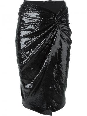Декорированная пайетками юбка Donna Karan. Цвет: чёрный