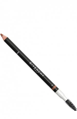 Пудровый карандаш для бровей Eyebrow Show №02 Brown Givenchy. Цвет: бесцветный