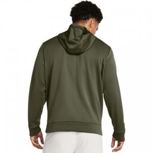 Пуловер с капюшоном Armor Fleece HD рисунком мужской , цвет Marine OD Green/Marine Green Under Armour