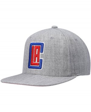 Мужская серая кепка Snapback LA Clippers 2.0 с меланжевым рисунком Mitchell & Ness