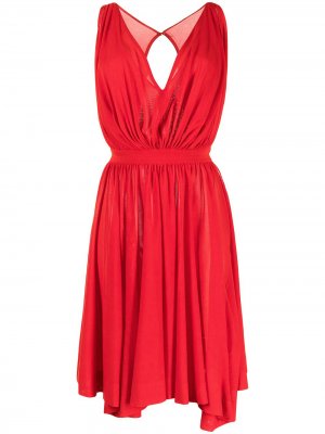 Платье со сборками Alaïa Pre-Owned. Цвет: красный
