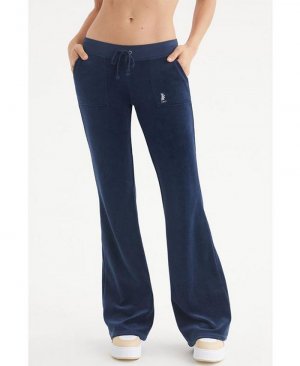 Женские спортивные брюки Heritage с низкой посадкой и карманами на кнопках , синий Juicy Couture