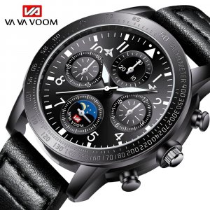 Мужские часы Лучший бренд класса люкс наручные Кожаные кварцевые Спортивные водонепроницаемые Relogio Masculino VA VOOM