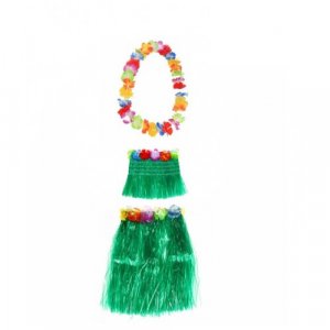 Гавайская юбка зеленая 40 см, топ, ожерелье лея 96 см Happy Pirate. Цвет: зеленый