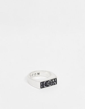 Серебристое кольцо с логотипом -Серебристый Icon Brand