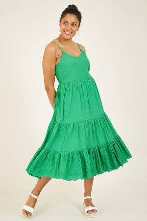 Хлопковое цыганское платье «Эша» , зеленый Yumi