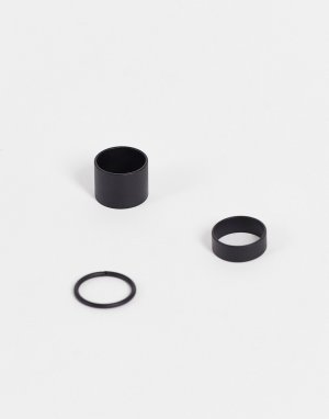 Набор из 3 матовых черных колец DesignB-Черный цвет DesignB London