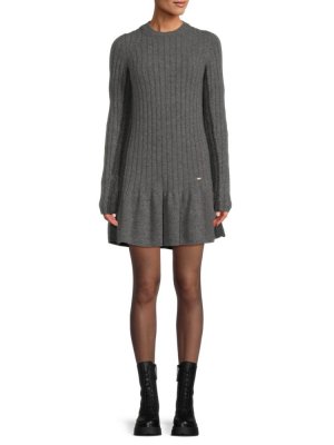 Мини-платье-свитер из шерсти и кашемира , серый Sonia Rykiel