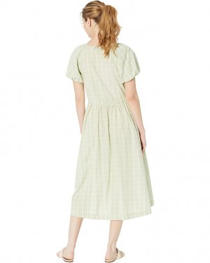Платье Plaid Tie-Waist Midi Dress, цвет Faded Seagrass Madewell