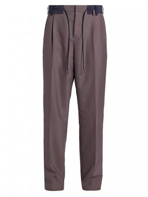 Костюмные брюки на шнурке , серо-коричневый Sacai