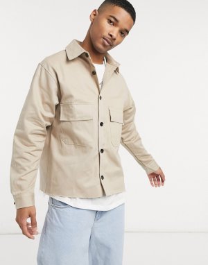 Светло-коричневая куртка с карманами в рабочем стиле -Коричневый цвет Vintage Supply
