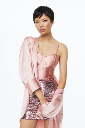 Блестящий боди-стринги, розовый H&M