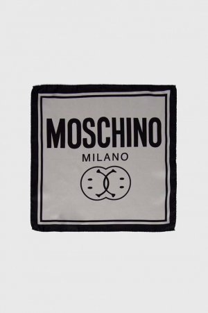 Шелковый нагрудный платок x Smiley , серый Moschino
