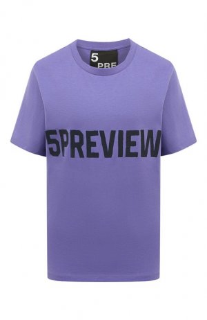Хлопковая футболка 5PREVIEW. Цвет: сиреневый