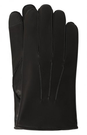 Кожаные перчатки Oscar Agnelle. Цвет: чёрный