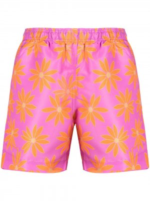 Floral-print elasticated-waist swim shorts Jacquemus. Цвет: фиолетовый