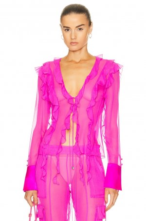 Блузка Retrofete Aviva Silk, цвет Neon Pink Retrofête