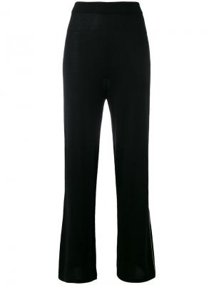 Пижамные брюки с контрастной отделкой N.Peal. Цвет: чёрный