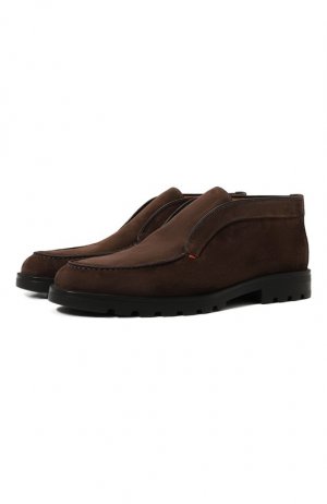 Замшевые ботинки Detroit Santoni. Цвет: коричневый