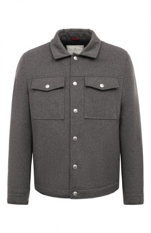 Утепленная куртка-рубашка Brunello Cucinelli. Цвет: серый