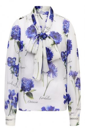 Шелковая блузка Dolce & Gabbana. Цвет: голубой