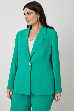 Однобортный пиджак с изогнутыми пуговицами , зеленый Wallis
