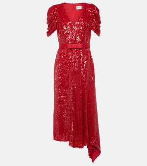 Асимметричное мини-платье с пайетками , красный Erdem