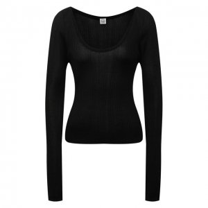 Пуловер из вискозы Totême. Цвет: чёрный