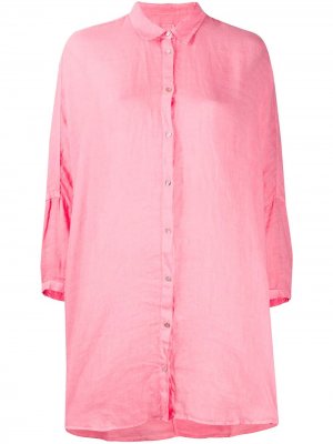 Рубашка на пуговицах 120% Lino. Цвет: розовый