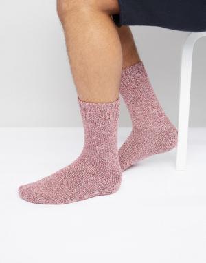 Бордовые носки-слиперы из крученой пряжи ASOS. Цвет: мульти