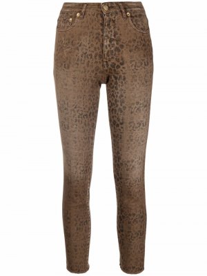 Укороченные джинсы с леопардовым принтом Golden Goose. Цвет: коричневый