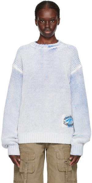 Сине-белый свитер с нашивками Acne Studios