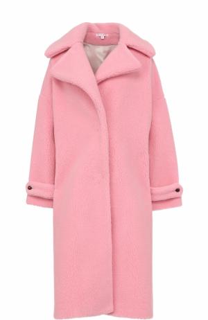Шерстяное однотонное пальто свободного кроя Olympia Le-Tan. Цвет: розовый