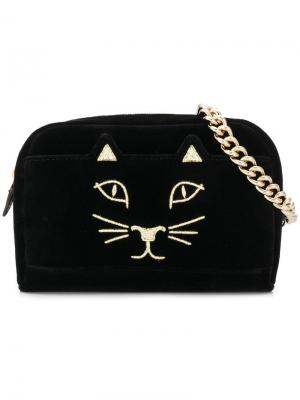 Embroidered kitty satchel Charlotte Olympia