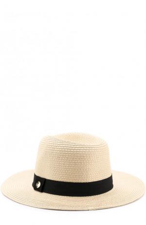 Соломенная пляжная шляпа Fedora с лентой Melissa Odabash. Цвет: черно-белый