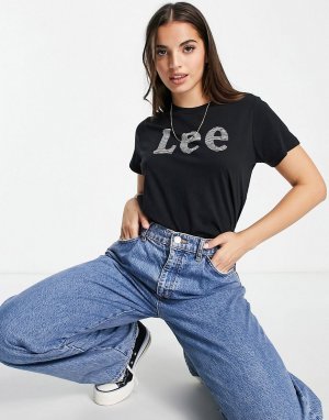 Черная футболка с логотипом спереди -Черный цвет Lee Jeans