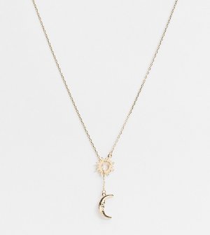 Эксклюзивное ожерелье из позолоченного серебра с подвесками в виде солнца и полумесяца -Золотой Regal Rose