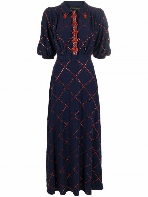 Maze mid-length gown Jenny Packham. Цвет: синий