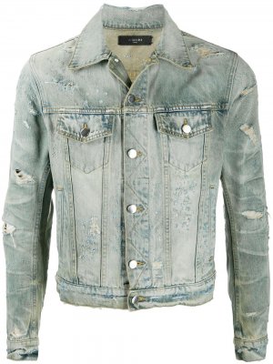 Джинсовая куртка с эффектом потертости AMIRI. Цвет: синий