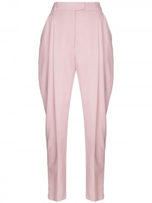 Зауженные брюки со складками Alexander McQueen. Цвет: розовый