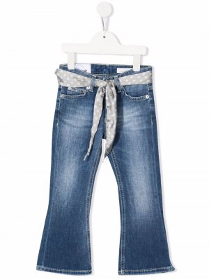 Расклешенные джинсы с платком DONDUP KIDS. Цвет: синий