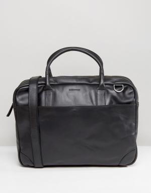 Кожаная сумка для ноутбука с двумя отделением Explorer Royal RepubliQ. Цвет: черный