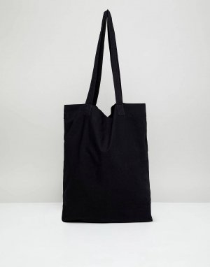 Черная легкая хлопковая большая сумка ASOS DESIGN - BLACK