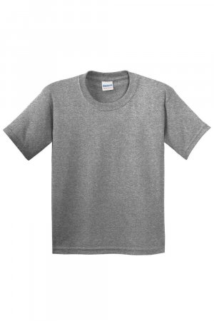 Молодежная футболка из плотного хлопка , серый Gildan
