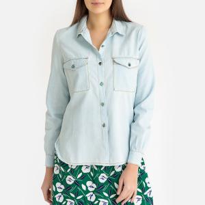Блузка из джинсовой ткани ASTING SESSUN. Цвет: небесно-голубой