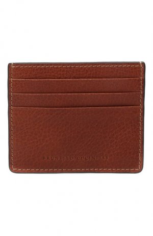 Кожаный футляр для кредитных карт Brunello Cucinelli. Цвет: коричневый