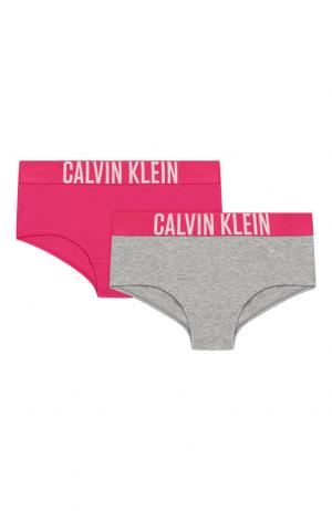 Комплект из двух хлопковых трусов Calvin Klein Underwear. Цвет: фуксия