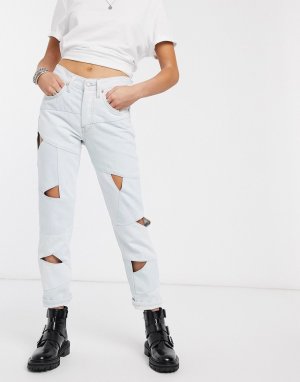 Рваные джинсы длиной до щиколотки Levis 501-Белый Levi's
