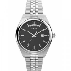 Наручные часы , черный, серебряный TIMEX. Цвет: черный