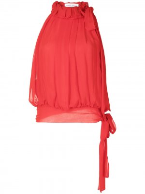 Плиссированная блузка без рукавов Victoria Beckham. Цвет: красный